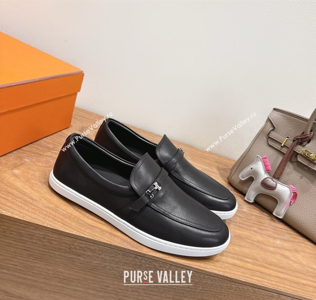 Hermes Like Loafers in Smooth Calfskin Black 2025 H082009 (XC-250820095)