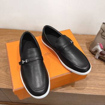 Hermes Like Loafers in Smooth Calfskin Black 2025 H082009 (XC-250820095)