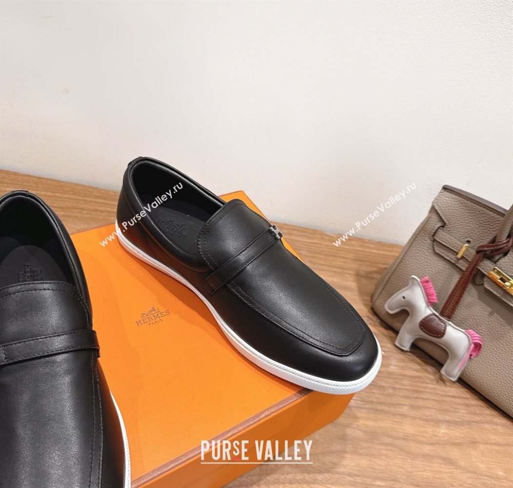 Hermes Like Loafers in Smooth Calfskin Black 2025 H082009 (XC-250820095)