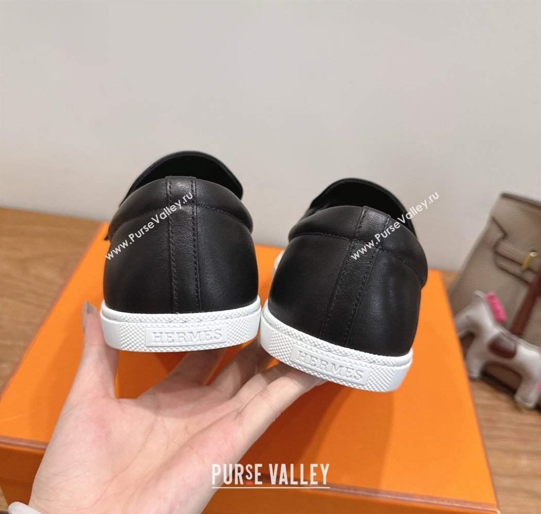 Hermes Like Loafers in Smooth Calfskin Black 2025 H082009 (XC-250820095)