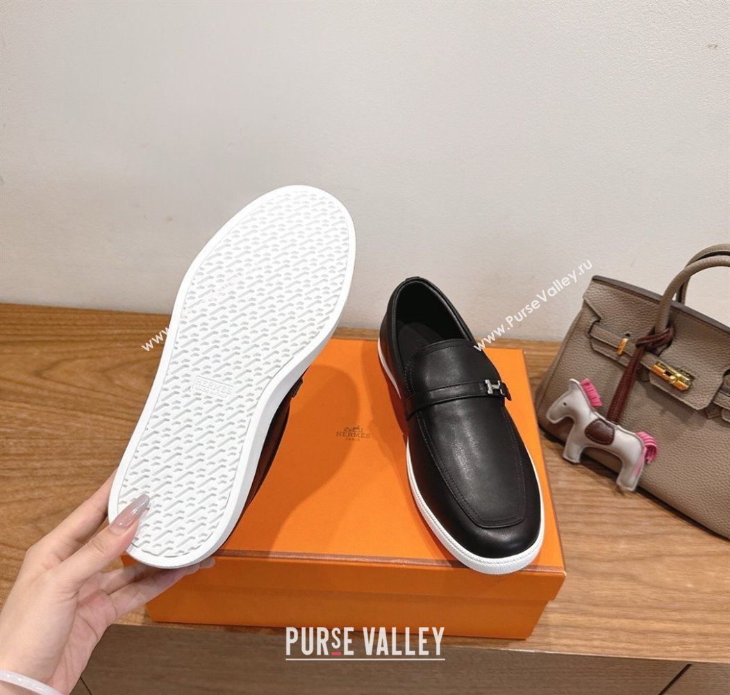 Hermes Like Loafers in Smooth Calfskin Black 2025 H082009 (XC-250820095)