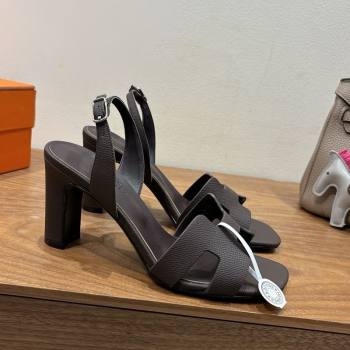 Hermes Eremite Heel Sandals 8cm in Grained Leather Fondant 2025 H02275 (XC-250820149)