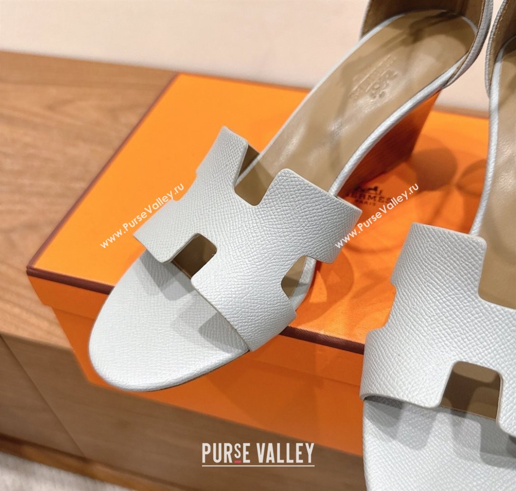 Hermes Legend Wedge Sandals 7cm in Grained Calfskin Grey 2025 (XC-250820139)