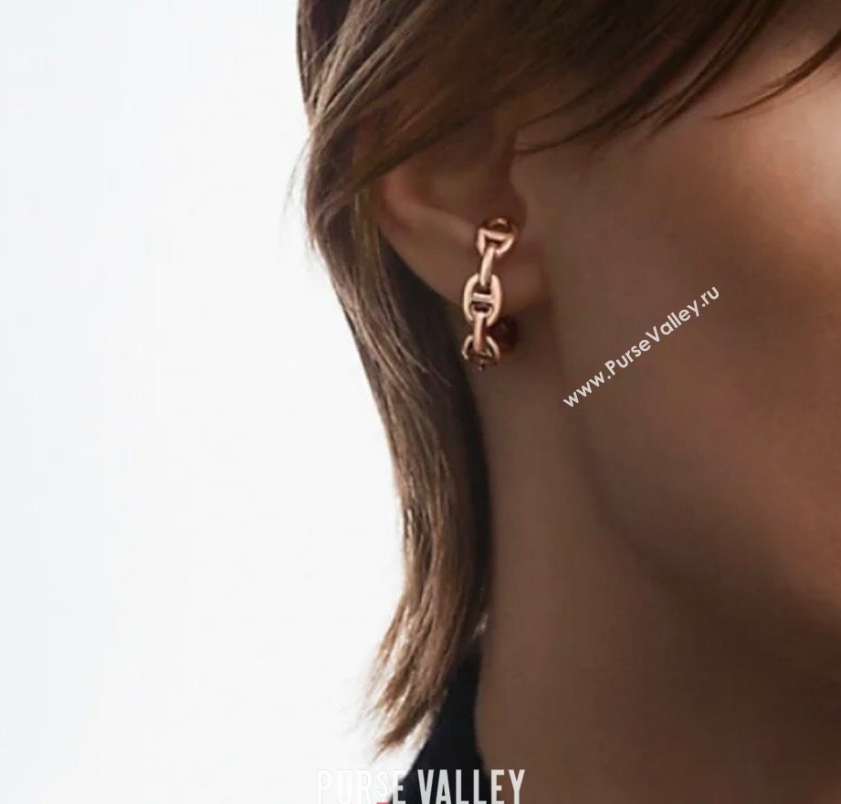 Hermes Chaine dancre Enchainee hoop earrings Gold 2025 H0917019 (YF-250917019)