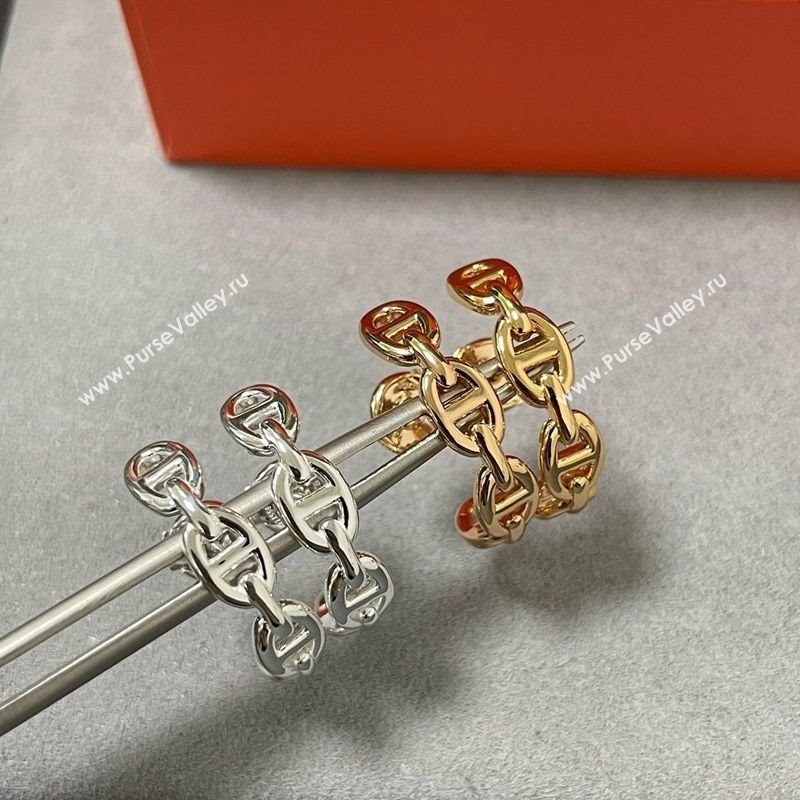 Hermes Chaine dancre Enchainee hoop earrings Gold 2025 H0917019 (YF-250917019)