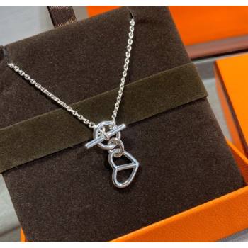 Hermes Cache-Coeur Amulette Pendant Necklace Silver 2025 (YF-250917028)