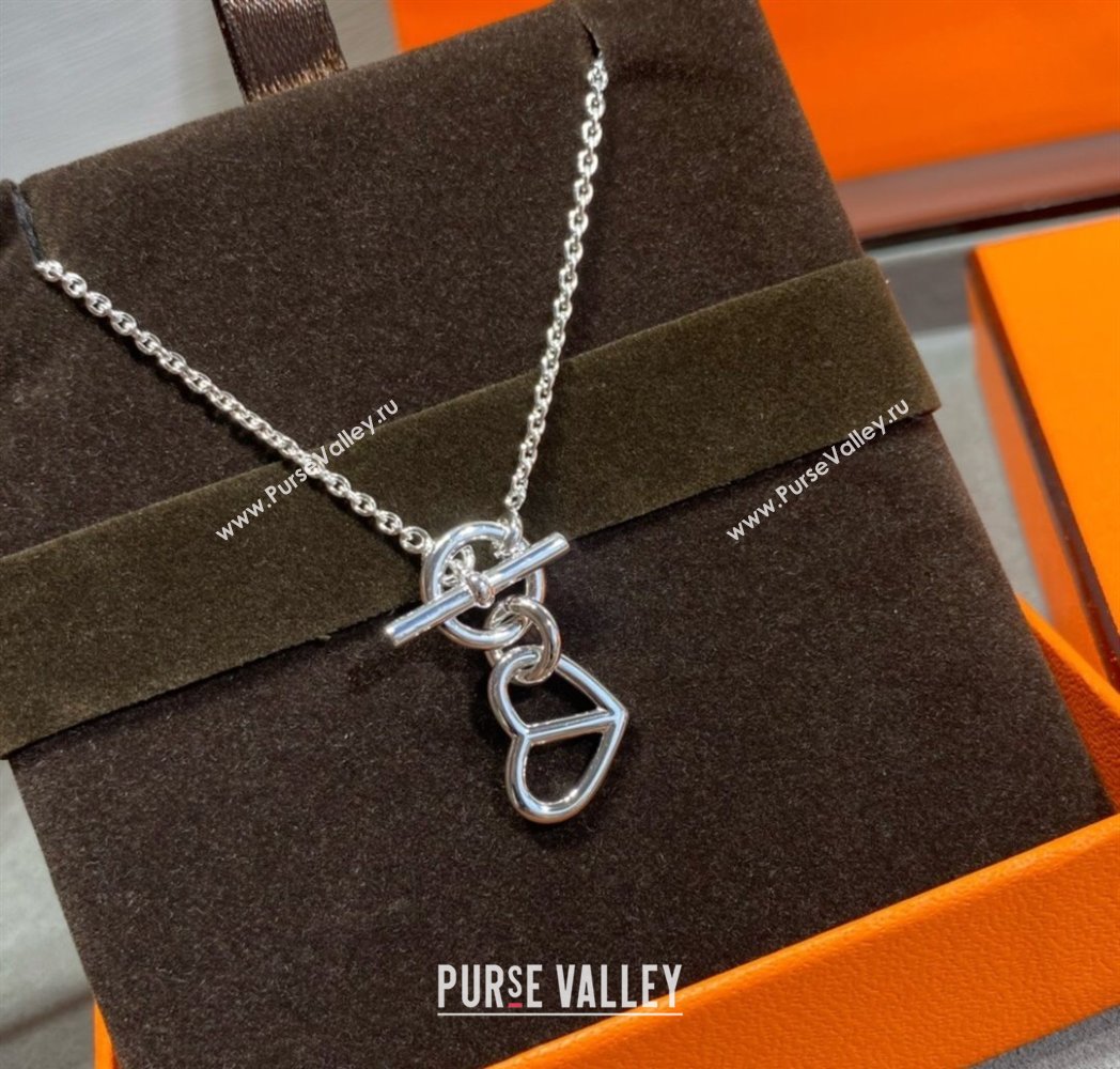 Hermes Cache-Coeur Amulette Pendant Necklace Silver 2025 (YF-250917028)