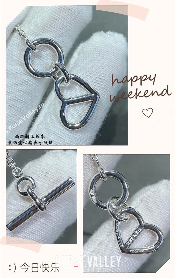 Hermes Cache-Coeur Amulette Pendant Necklace Silver 2025 (YF-250917028)