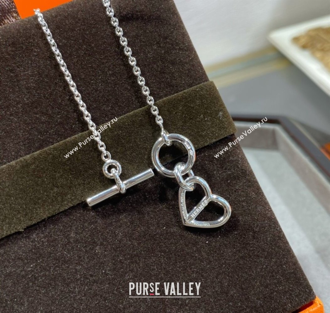 Hermes Cache-Coeur Amulette Pendant Necklace Silver 2025 (YF-250917028)