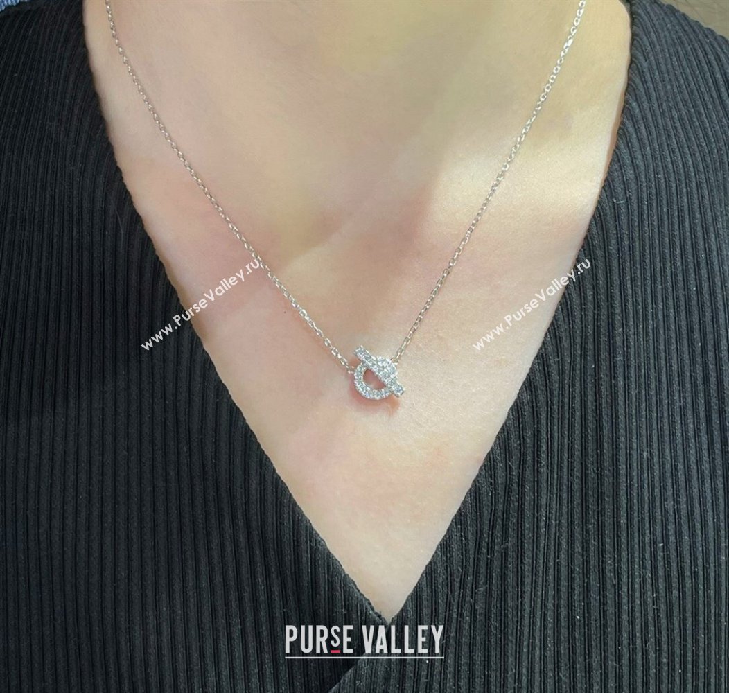 Hermes Finesse pendant necklace with strass 2025 H0917029 (YF-250917029)