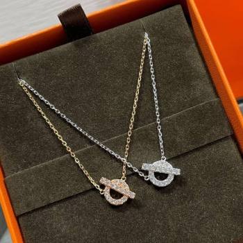 Hermes Finesse pendant necklace with strass 2025 H0917029 (YF-250917029)