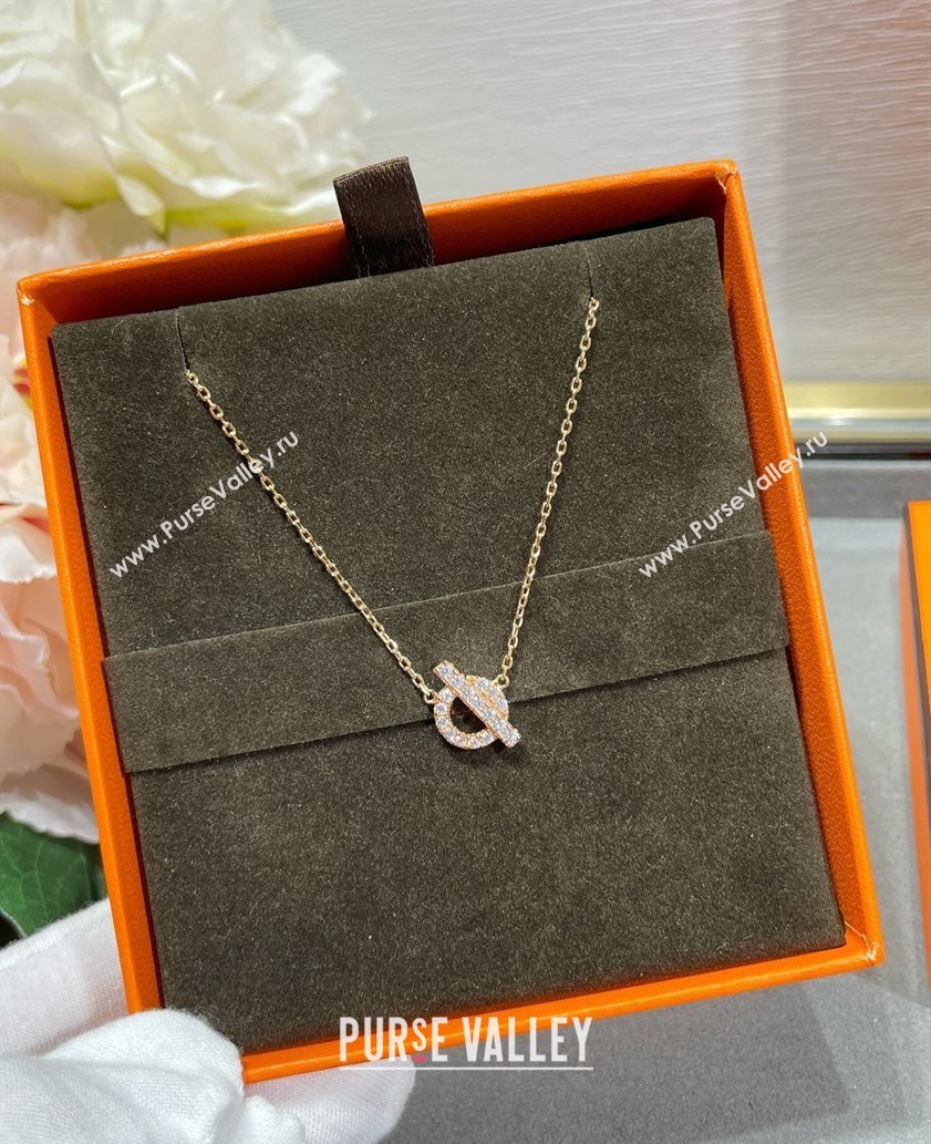 Hermes Finesse pendant necklace with strass 2025 H0917029 (YF-250917029)