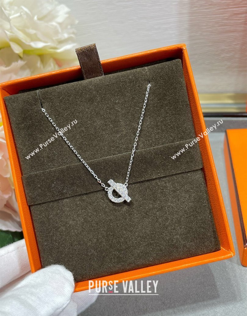 Hermes Finesse pendant necklace with strass 2025 H0917029 (YF-250917029)
