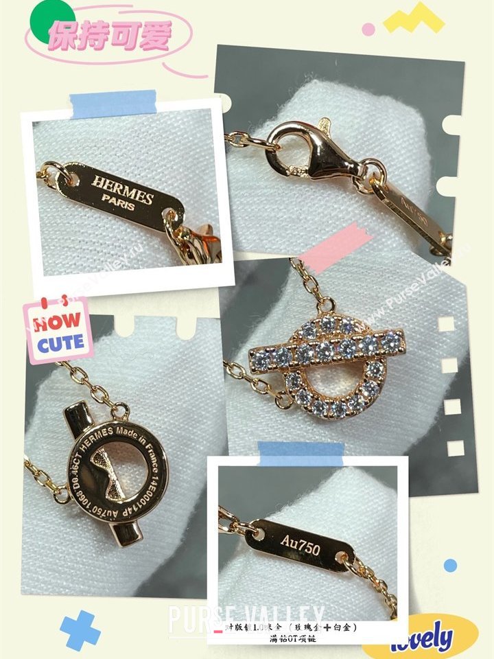 Hermes Finesse pendant necklace with strass 2025 H0917029 (YF-250917029)