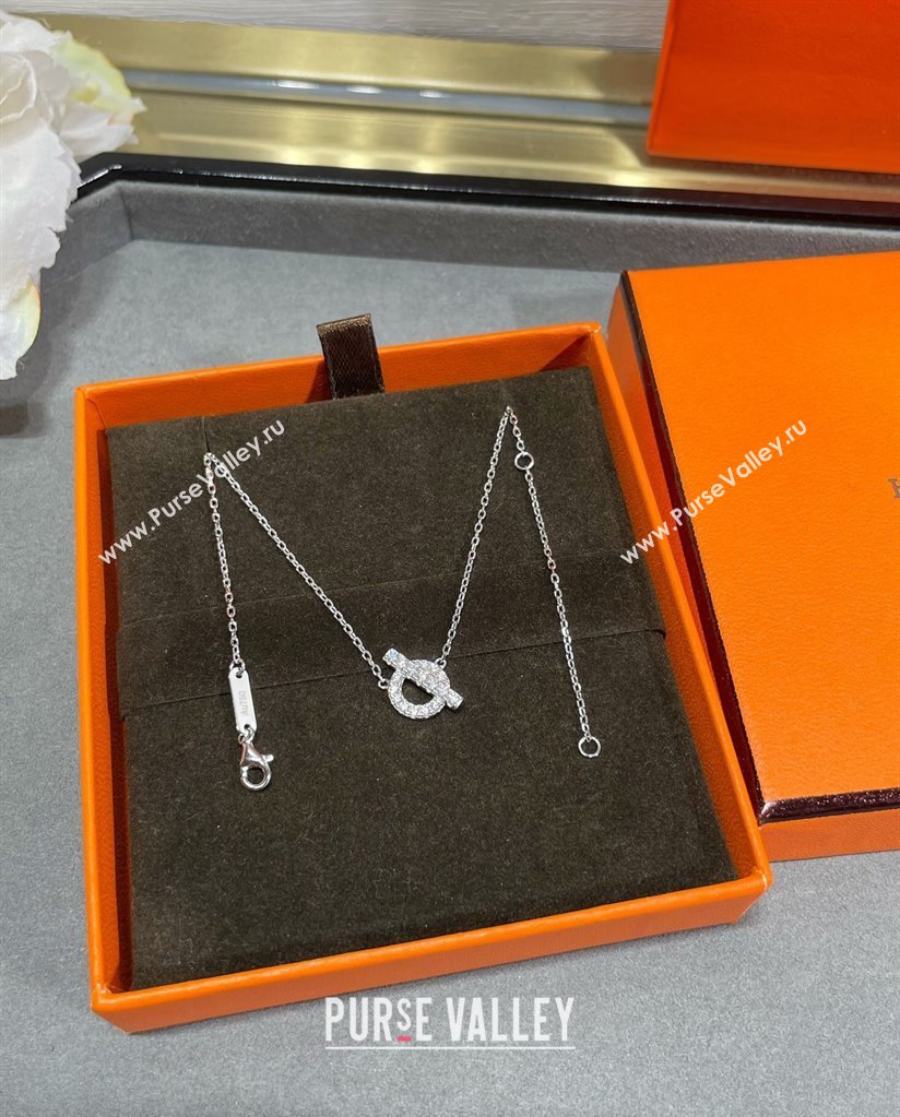 Hermes Finesse pendant necklace with strass 2025 H0917029 (YF-250917029)