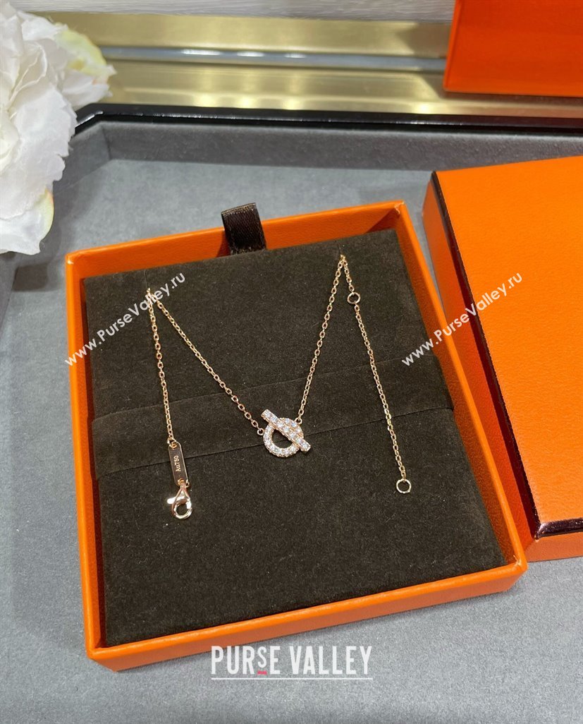 Hermes Finesse pendant necklace with strass 2025 H0917029 (YF-250917029)