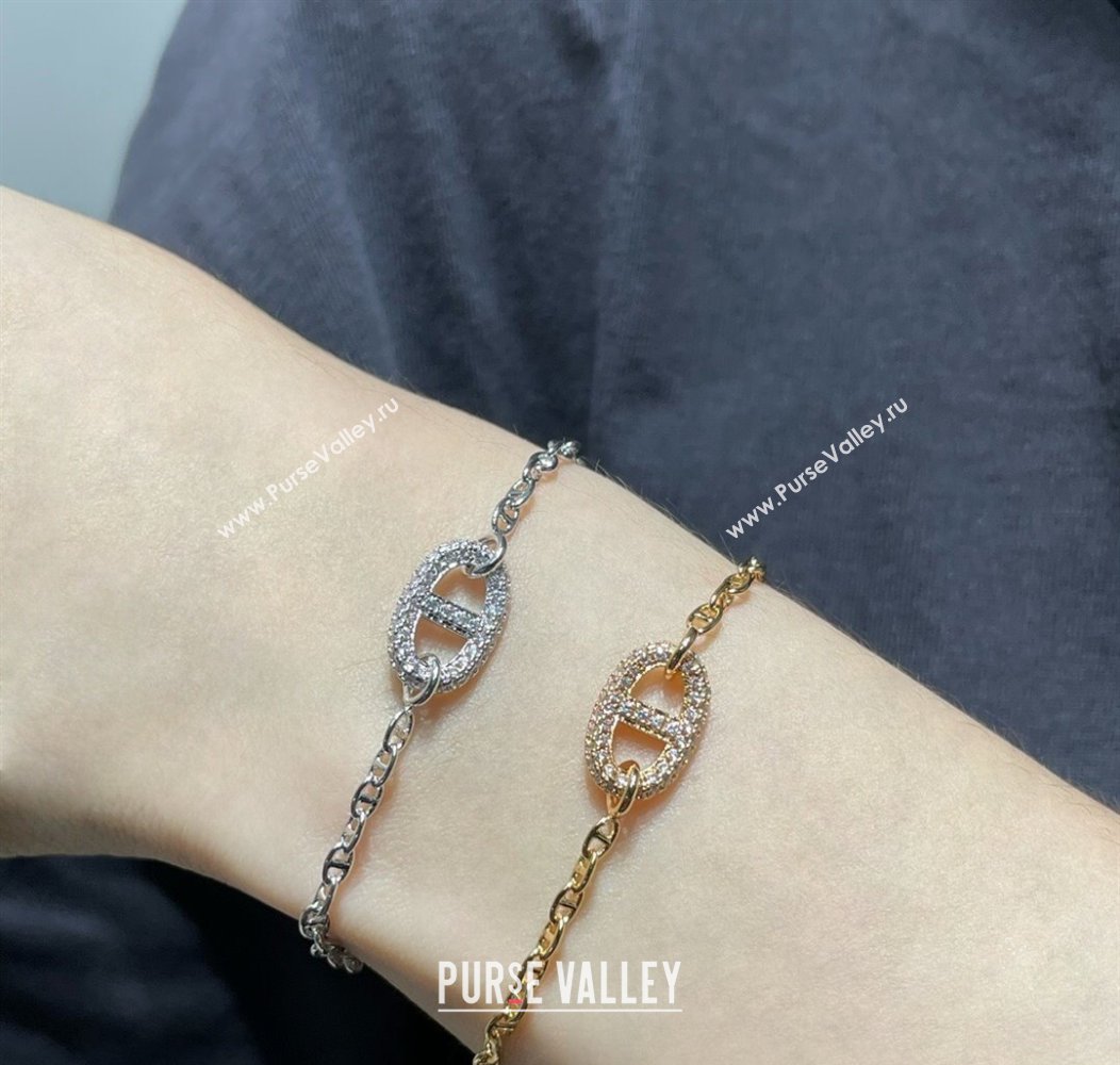 Hermes Farandole Chain Bracelet with Strass Gold 2025 H0917005 (YF-250917008)