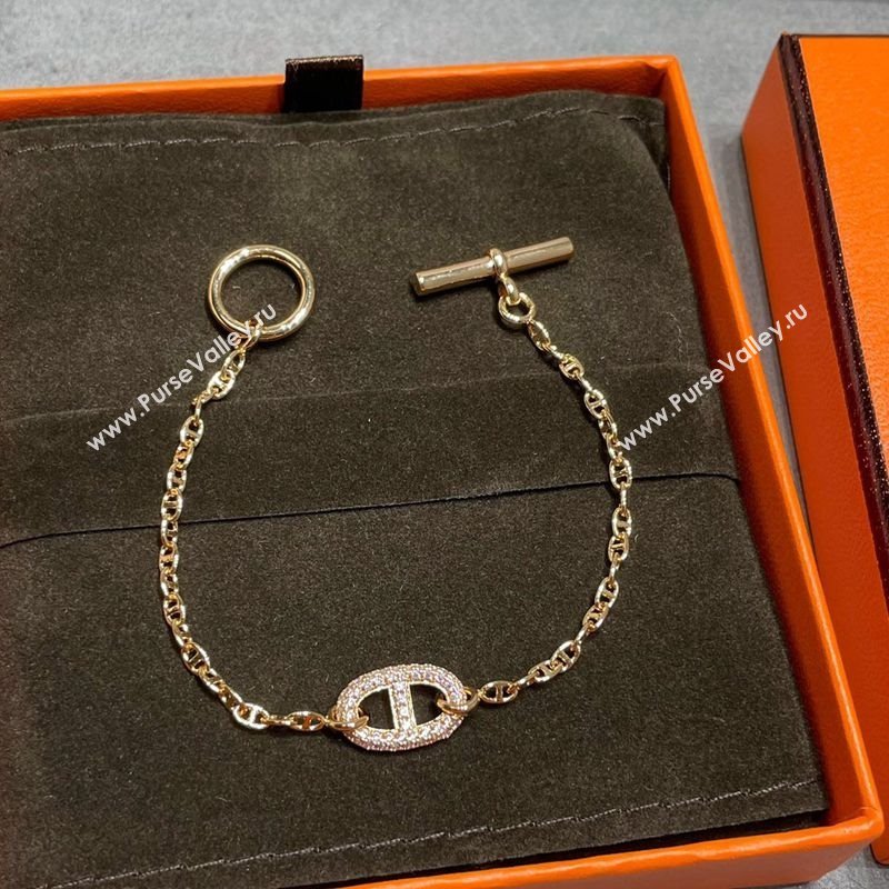 Hermes Farandole Chain Bracelet with Strass Gold 2025 H0917005 (YF-250917008)