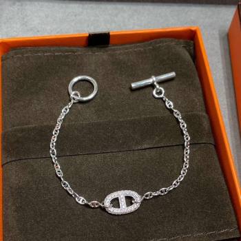 Hermes Farandole Chain Bracelet with Strass Silver 2025 H0917005 (YF-250917007)