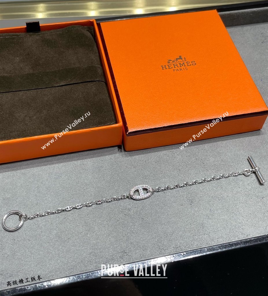 Hermes Farandole Chain Bracelet with Strass Silver 2025 H0917005 (YF-250917007)