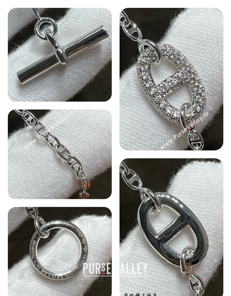 Hermes Farandole Chain Bracelet with Strass Silver 2025 H0917005 (YF-250917007)