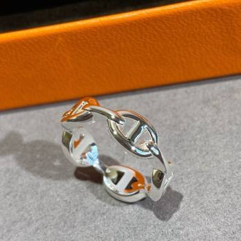 Hermes Chaine dancre Enchainee finger ring Silver 2025 H0917017 (YF-250917018)