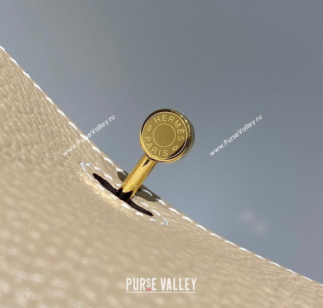 Hermes Lindy Mini Bag 19cm in Litchee-Grainy Togo Calfskin Leather Dove Grey/Gold 2025 (FL-251008026)