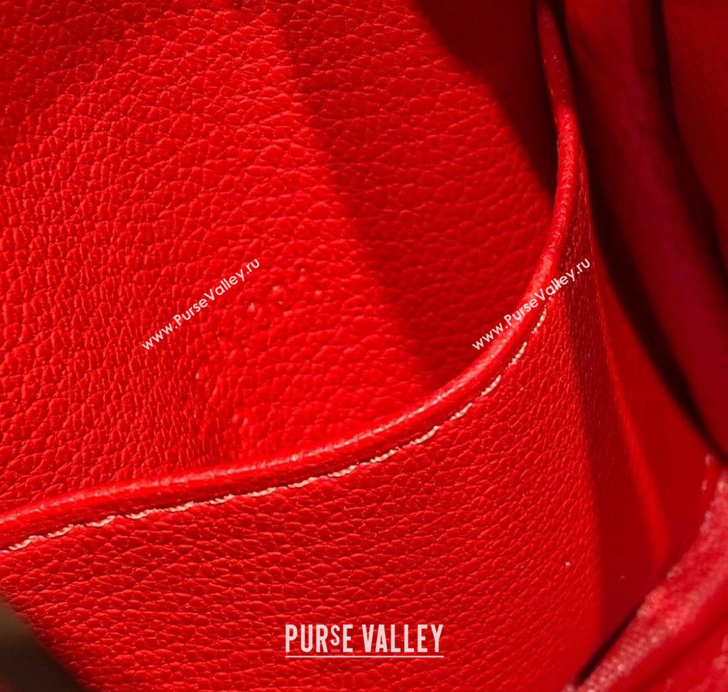 Hermes Lindy Mini Bag 19cm in Litchee-Grainy Togo Calfskin Leather Rouge Red 2025 (FL-251008032)