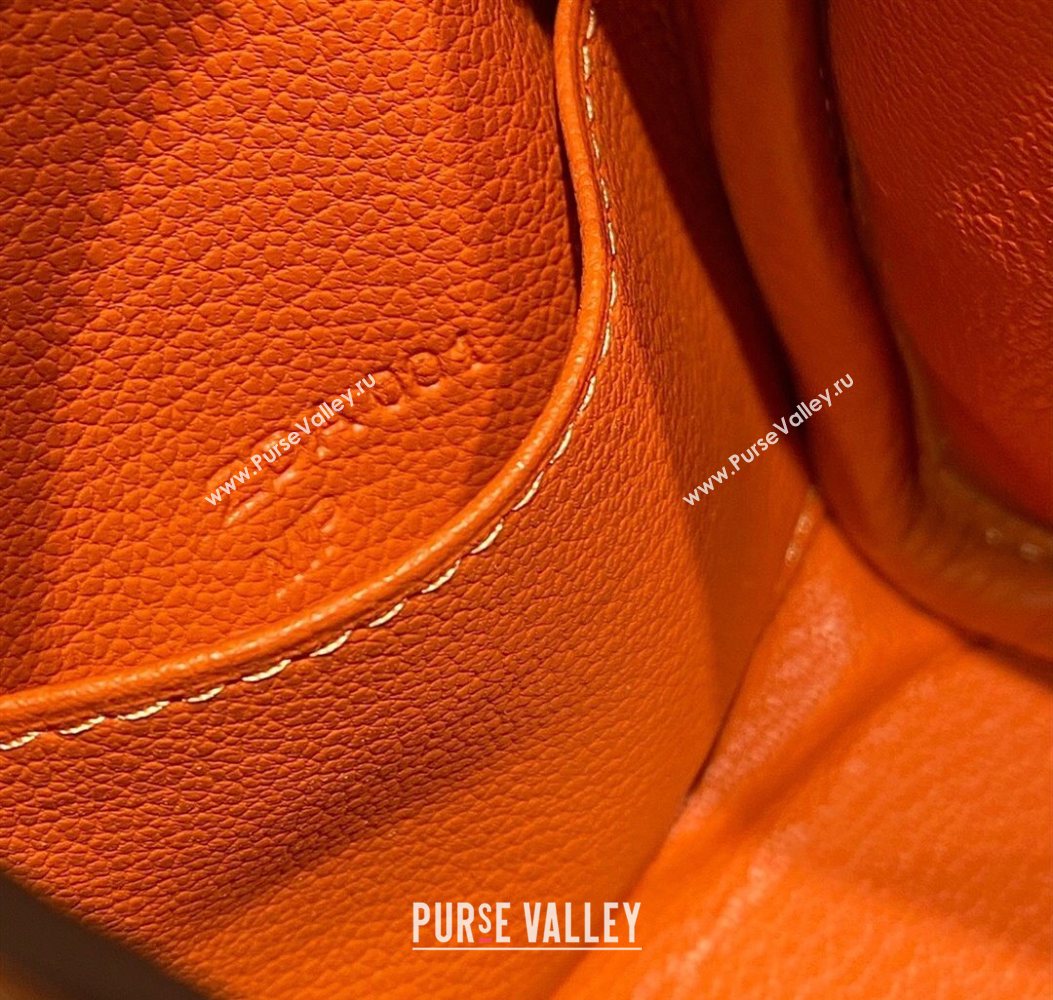 Hermes Lindy Mini Bag 19cm in Litchee-Grainy Togo Calfskin Leather Orange 2025 (FL-251008036)