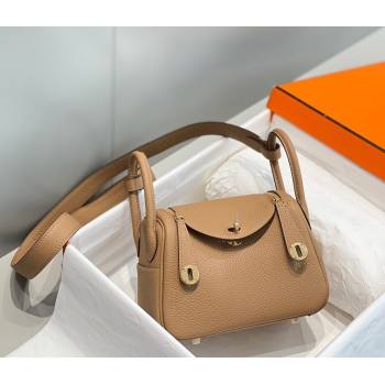 Hermes Lindy Mini Bag 19cm in Togo Calfskin Leather Milk Tea Beige 2025 (FL-251008043)