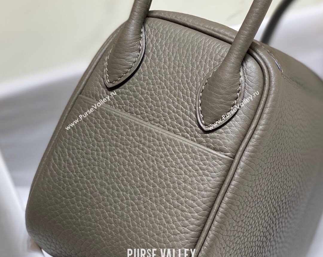 Hermes Lindy Mini Bag 19cm in Togo Calfskin Leather Tin Grey 2025 (FL-251008044)