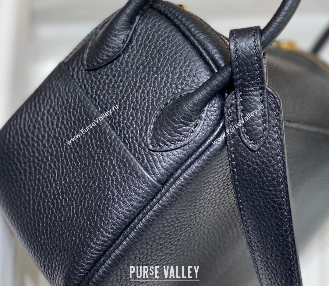 Hermes Lindy Mini Bag 19cm in Togo Calfskin Leather Black/Gold 2025 (FL-251008049)