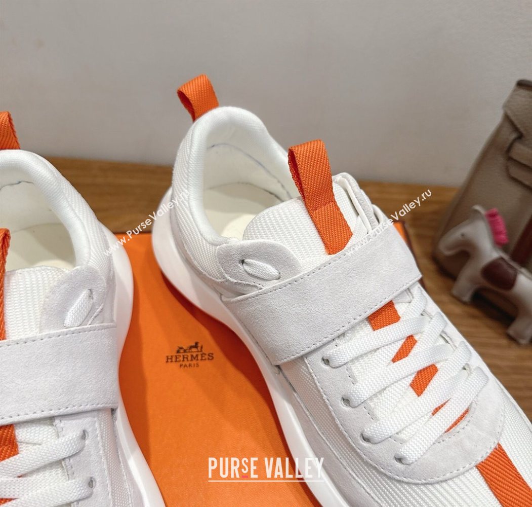 Hermes Loop Sneakers in Suede and Knit Mesh with Strap White3 2025 1023 (XC-251023025)