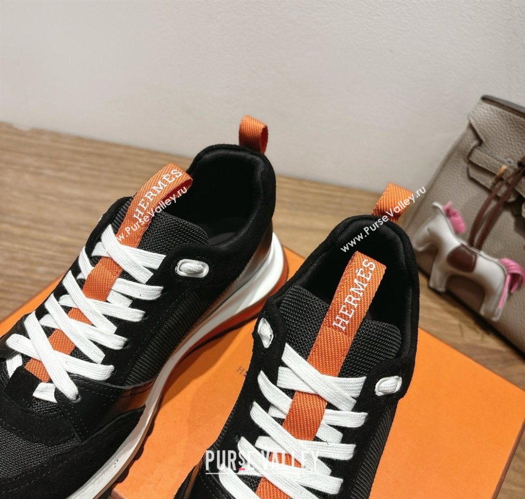 Hermes Leader Sneakers in Suede and Mesh Black 2025 1023 (XC-251023029)