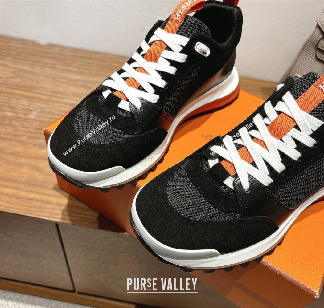 Hermes Leader Sneakers in Suede and Mesh Black 2025 1023 (XC-251023029)