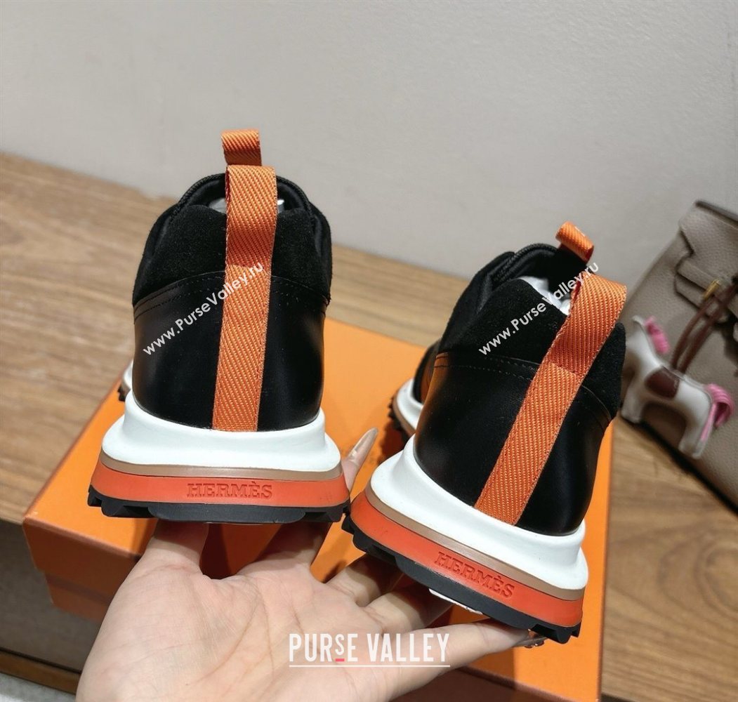 Hermes Leader Sneakers in Suede and Mesh Black 2025 1023 (XC-251023029)