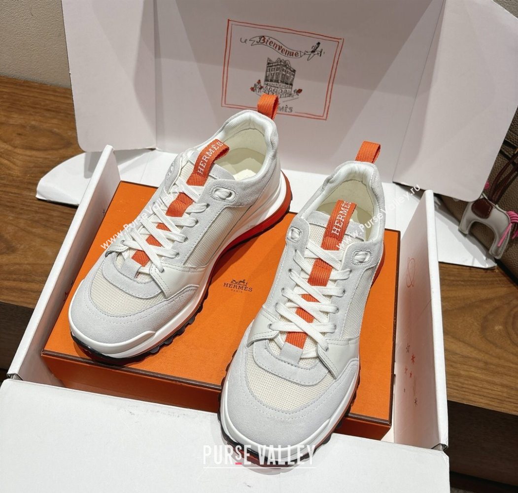 Hermes Leader Sneakers in Suede and Mesh White 2025 1023 (XC-251023031)