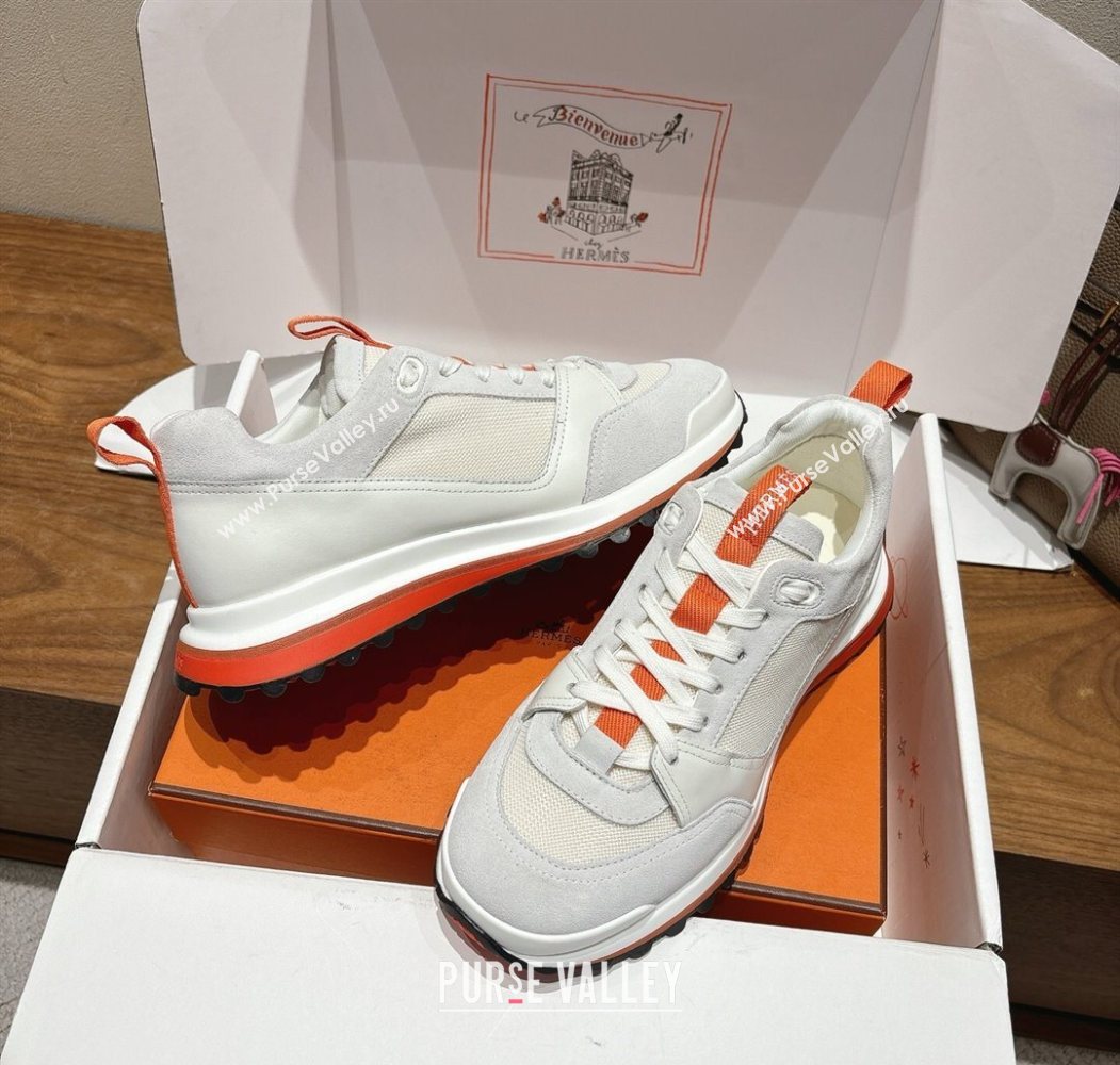 Hermes Leader Sneakers in Suede and Mesh White 2025 1023 (XC-251023031)