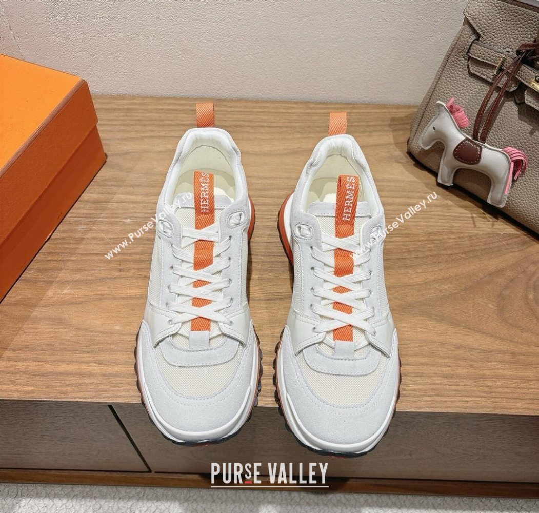 Hermes Leader Sneakers in Suede and Mesh White 2025 1023 (XC-251023031)