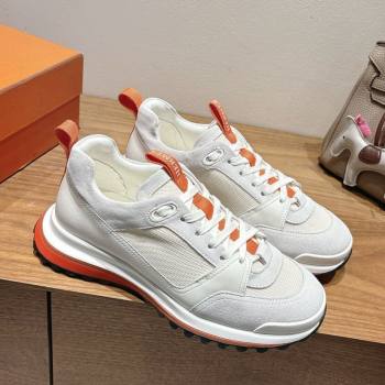 Hermes Leader Sneakers in Suede and Mesh White 2025 1023 (XC-251023031)