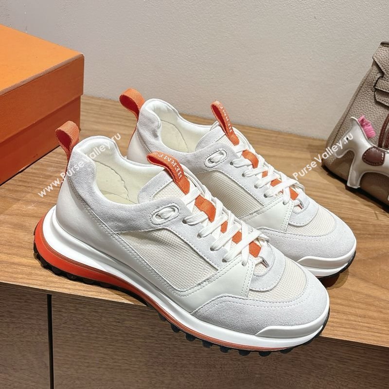 Hermes Leader Sneakers in Suede and Mesh White 2025 1023 (XC-251023031)