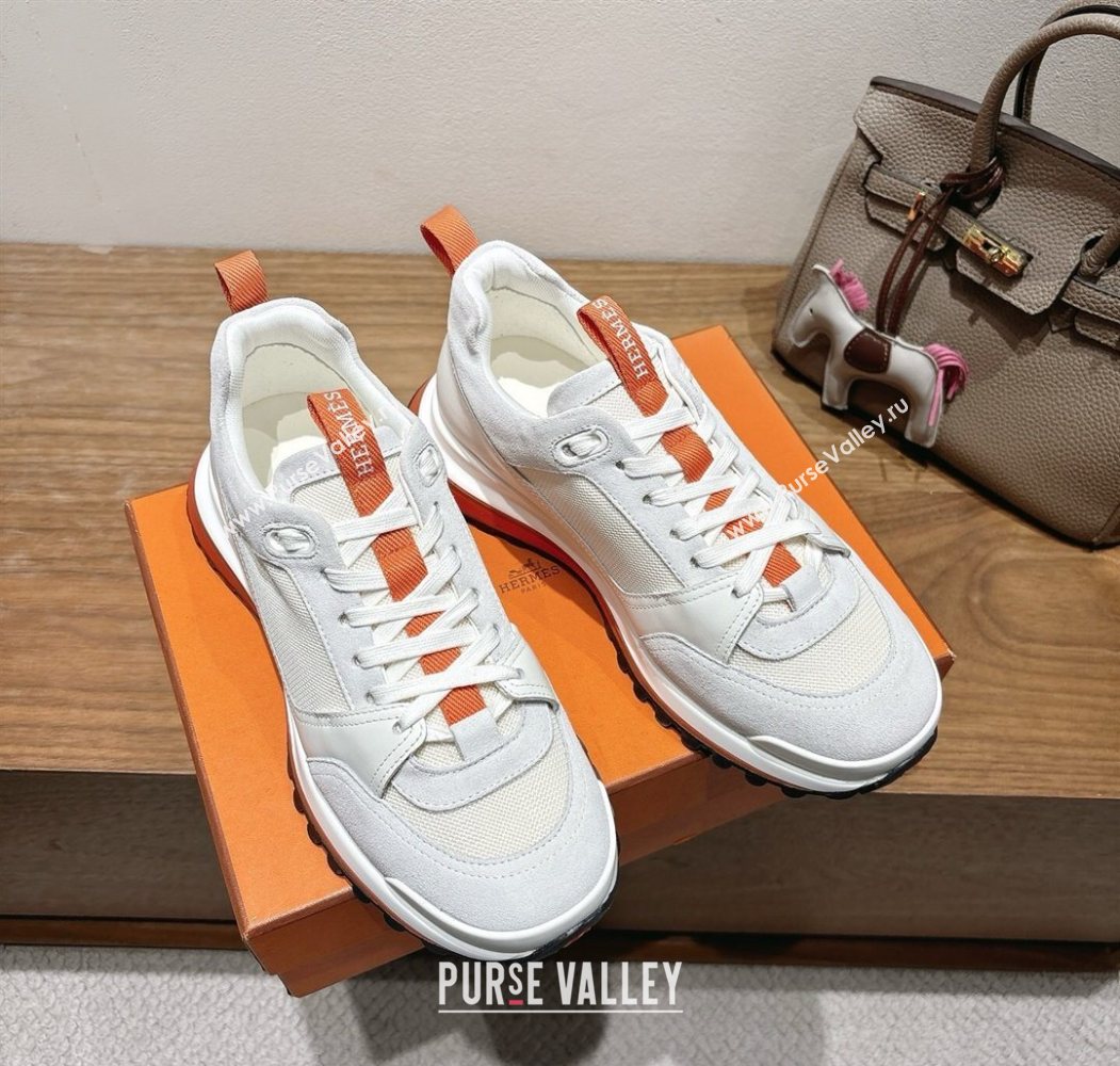 Hermes Leader Sneakers in Suede and Mesh White 2025 1023 (XC-251023031)