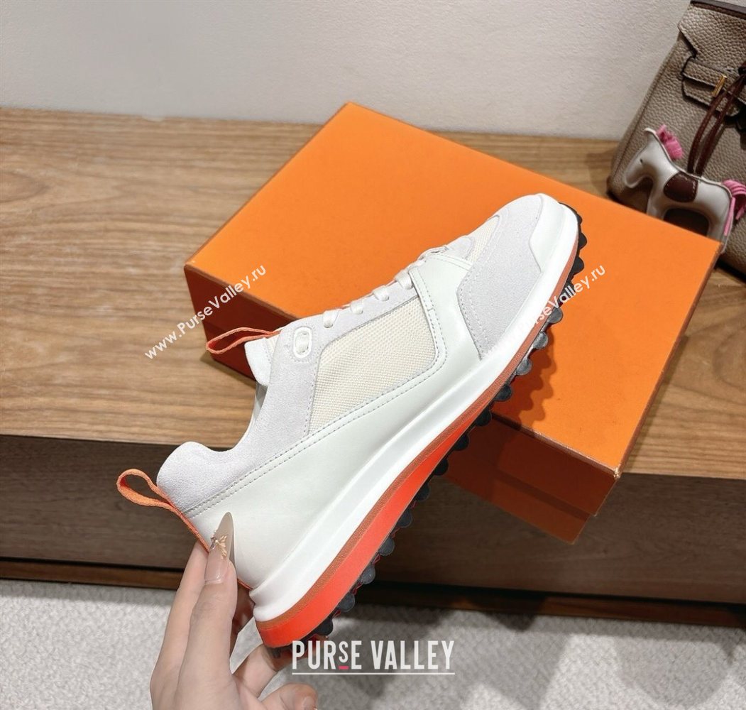 Hermes Leader Sneakers in Suede and Mesh White 2025 1023 (XC-251023031)