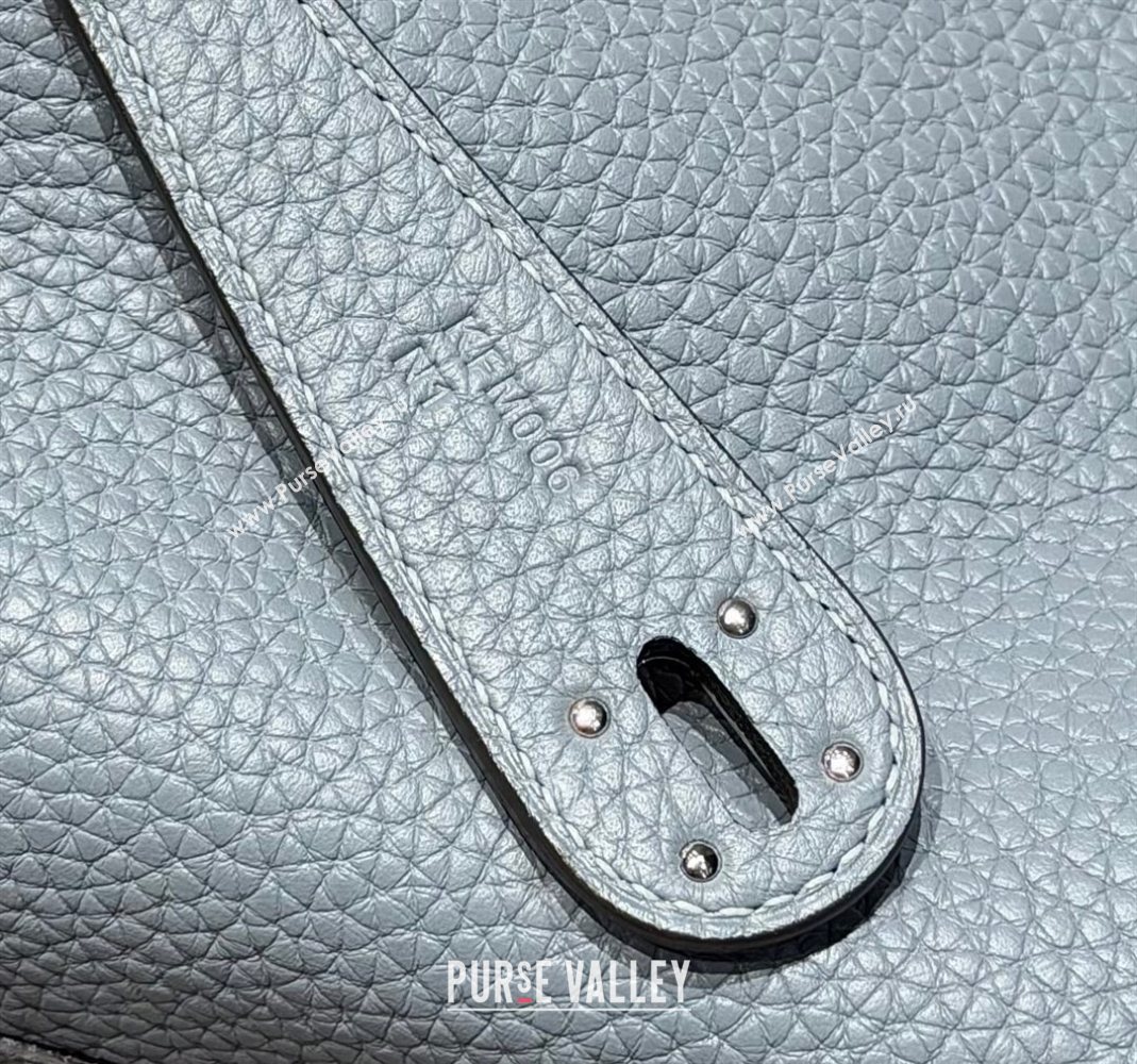Hermes Lindy Bag 26cm in Clemence Leather Linen Blue/Silver 2025 (Half Handmade) (FLB-251125039)