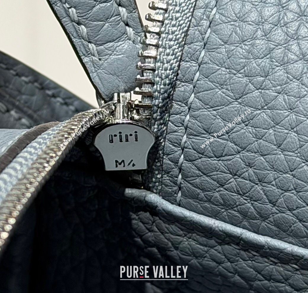 Hermes Lindy Bag 26cm in Clemence Leather Linen Blue/Silver 2025 (Half Handmade) (FLB-251125039)