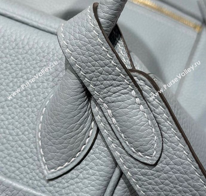Hermes Lindy Bag 26cm in Clemence Leather Linen Blue/Gold 2025 (Half Handmade) (FLB-251125040)