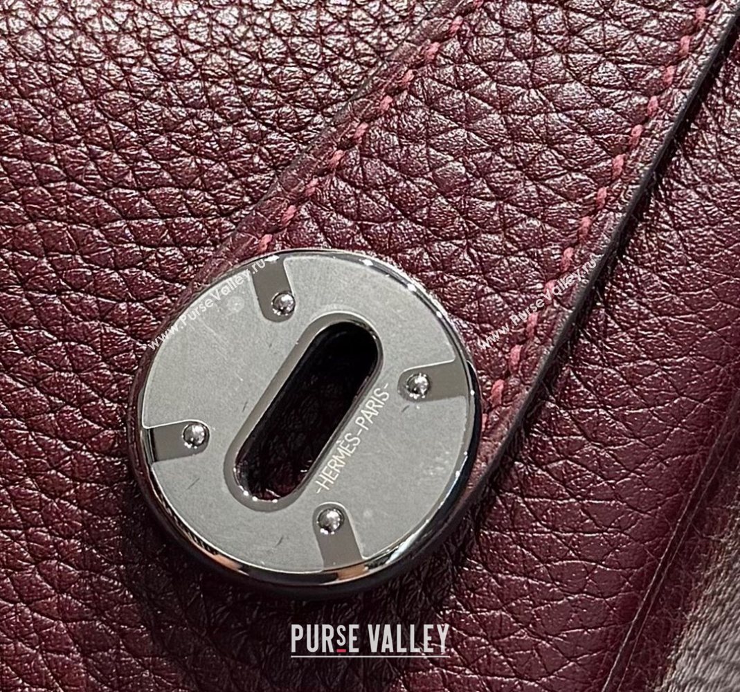 Hermes Lindy Bag 26cm in Clemence Leather Saddle Red/Silver 2025 (Half Handmade) (FLB-251125041)