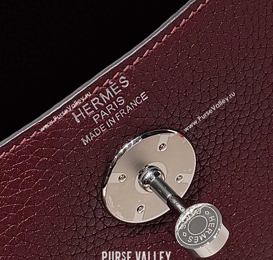 Hermes Lindy Bag 26cm in Clemence Leather Saddle Red/Silver 2025 (Half Handmade) (FLB-251125041)