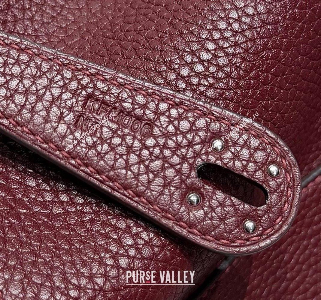 Hermes Lindy Bag 26cm in Clemence Leather Saddle Red/Silver 2025 (Half Handmade) (FLB-251125041)