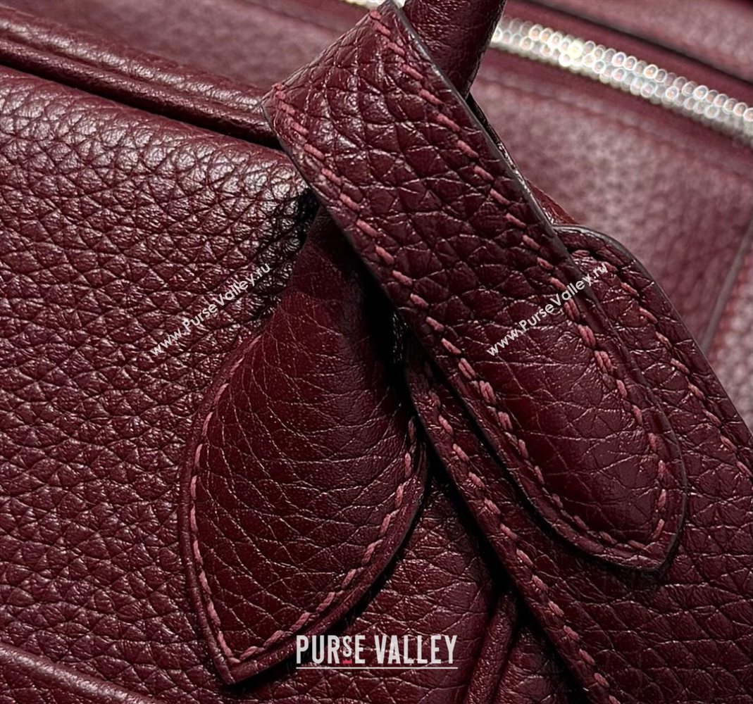 Hermes Lindy Bag 26cm in Clemence Leather Saddle Red/Silver 2025 (Half Handmade) (FLB-251125041)